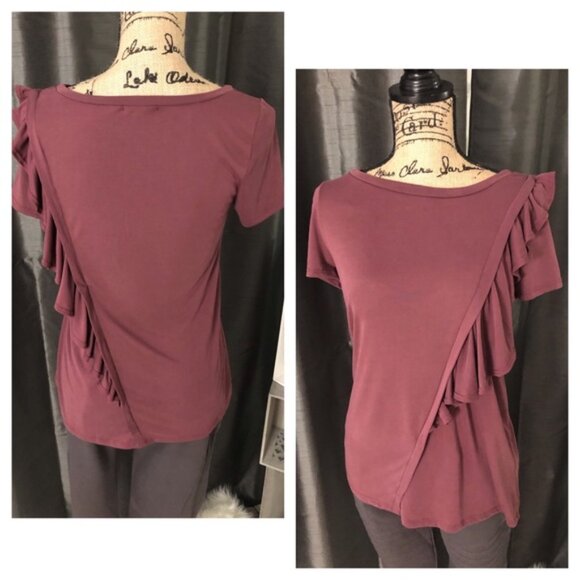 Clear Out‼️ Short Sleeve Ruffle Tee - Picture 4 of 5